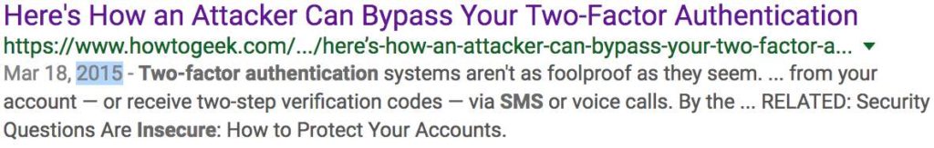 2015 article about 2FA over SMS