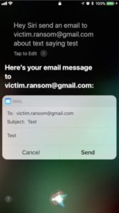 Using Siri to send an email