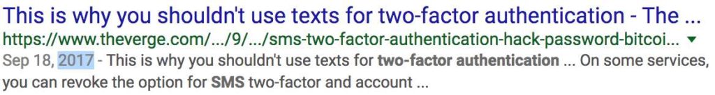 2017 article about 2FA over SMS