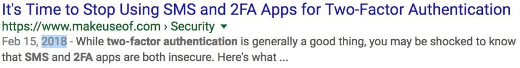 2018 article about 2FA over SMS